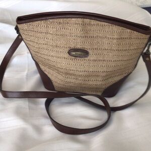 Rivage woven straw/raffia tote bag brown trim